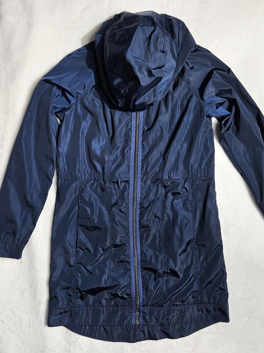 Navy Hooded Lightweight Rain Jacket